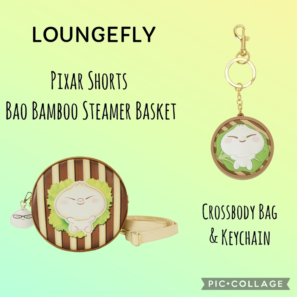 LOUNGEFLY Bao Bamboo Steamer Basket  Crossbody Bag & Keychain